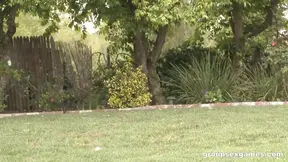 Amber Rayne gangbanged by eight black cocks