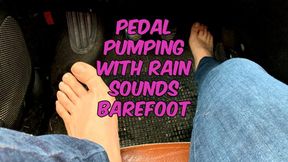 pedal pumping with rain sounds barefoot