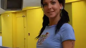 Daring Teen Gets Naughty at Public Bowling Alley Toy Playtime