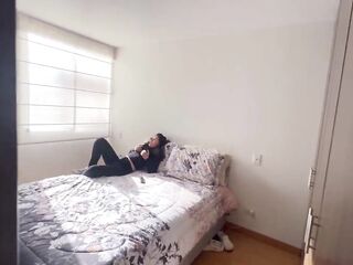 My stepmom touches herself whilst I see her in the closet... That babe caught me and now I touch her moist cunt