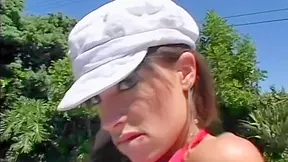 Bitch brunette in hot threesome