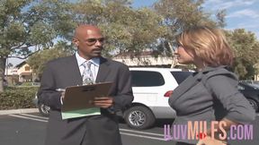 Milf with big tits fucks with boss in the office