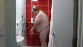Daddy Bear Showering in Hotel