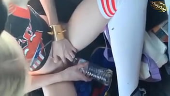 Hot Petite Teen Cheerleader Public Pee In A Bottle Car Ride Messy