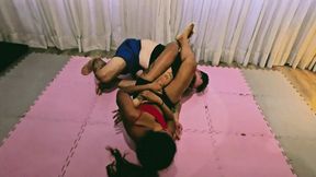 Sweat, Muscle & Moans: Latino Lovers Mixed Wrestling for the Crown