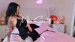 Scarlett's sinful sexy black satin tease