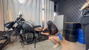 KISS MY MOTOCYCLE GIRL PART 1 By ATENA AND KIARA CAM BY DANI FULL HD