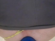 Extreme massive 4" plug always makes my virgin asshole gape huge