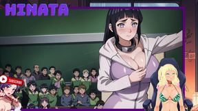 HINATA the TEACHER of the academy. She unzips her and exposes her breasts. Shinobi Secrets 14