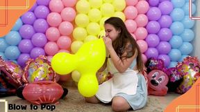 Alice Mickey Balloon Blow to Pop - 4K