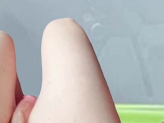 two HANDS-FREE CUMMING MASTURBATION WORKOUT WITH CUTE SOFT HAUNCHES