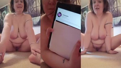 Big natural tits spread wide for you German milf reaction solo