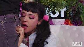 naughty beauty beca barbie gets pissed on and face-fucked!