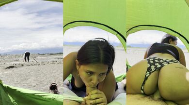 My neighbor loves to go camping because when her husband goes fishing she comes to my tent to have sex.