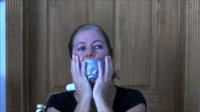 Milf jogger self gagged with her own sweaty panties!
