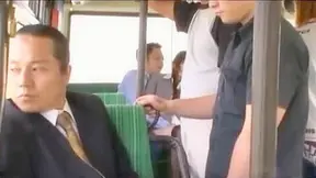 Hot Japanese MILF Gives Blowjob on Public Bus Ride