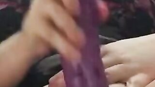 the original big purple vibrator selfie with super sexy vagina