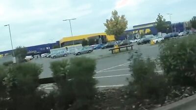 Dazzling blonde babe sucks a big black dick in a store