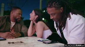 Adorable white chick gets smashed by two BBCs