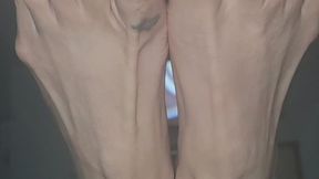 Long Sexy long toes red toenail polish