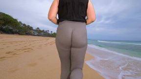 Perfect Ass Boy Jogging on The Beach