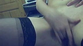 My lascivious GF feels comfortable masturbating in front of her webcam