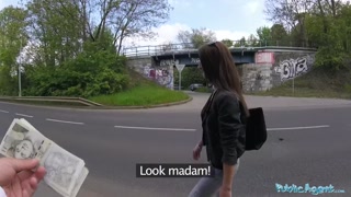 Public Agent Cowgirl riding in outdoors fuck