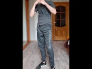 Scally lad jerks off his big fat cock and cum a lot