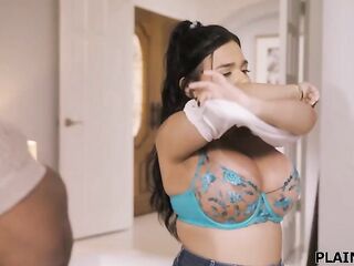 Actions have consequences and breasty teen Summer Col is about to check out.Her neighbour takes out his large ebony weenie and is plan to screw the latin babe