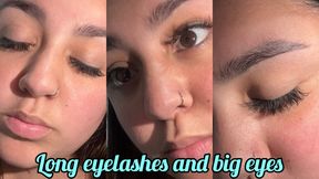 Penetrating gaze and long eyelashes