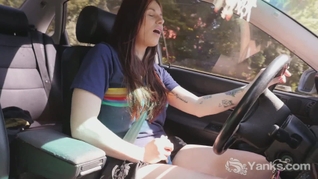 Hot Matilda Masturbating While Driving