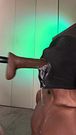 Throat training masked black slut with dildo fuck machine