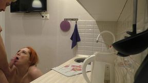 marta pregnant redhead milfs blowjob with mouth full of cum