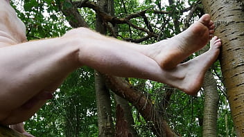 Pissing and Masturbating Naked Outdoors with Cumshot