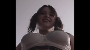 A girl in a school uniform likes to kick you!