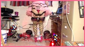 Fishnet stockings, pink sissy tutu to tease my BLACK DADDY Tre's BB12NC rock hard for cum