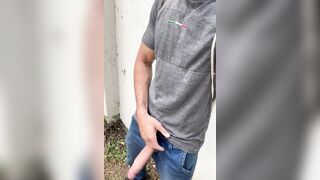 Wild alpha masculine with 23cm beef whistle in the public square after work