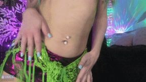 White Ring Belly Tease Belly Button Fingering (HD) MP4
