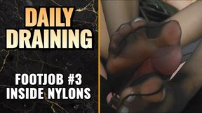 POV Nylon Footjob — I Trapped His Cock Inside My Tights And he Filled Them Up! (DAILY DRAINING #3)