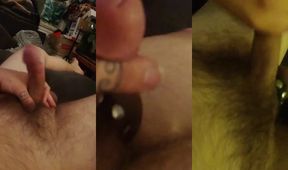 Average cock jerked off by friend close up big dick cumshot