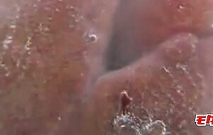 macro close up cumming on glass