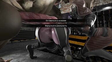 Her ass and pussy wrecked by the mutant’s monster cock