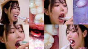Yaya Kohaku - Observing Yaya's teeth, mouth, and back of the throat with a dental camera - 1080p