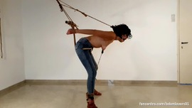 Jeans & Boots: Predicament Orgasm with nipple torture