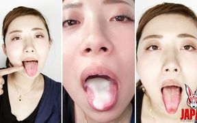 Amateur Azusa's Oral Exhibition: Tongue Cleaning and Ending in It