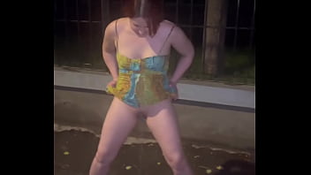 Peeing and flashing outdoor compilation