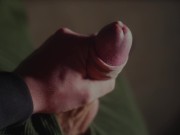 Pulling my smooth foreskin up and down until I cum