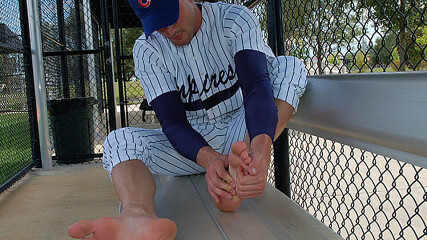 Davis' White Socks & Bare Feet on the Baseball Field