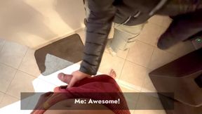 Dick Flash for Delivery Girl She Grabs It!