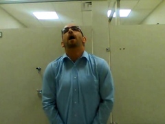 Jerking in a public restroom